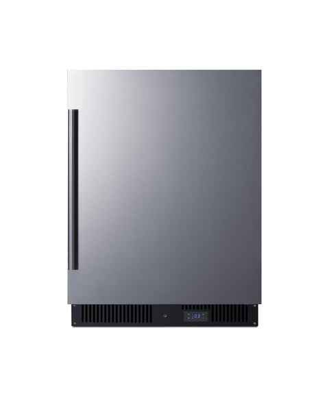 Summit Appliance ALFZ53CSS 24" Wide Built-In All-Freezer, ADA Compliant, Stainless Steel, 3.7 cu.ft Capacity, Digital Thermostat, High Temperature Alarm, Recessed LED Light, Factory Installed Lock