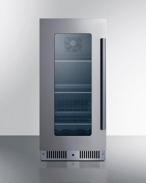 Summit 15” Beverage Center, 2.6 cu.ft. Capacity, Stainless Steel & Glass- CL156BV1CSSLHD (Left Hand Door)