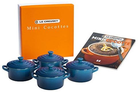 Set of 4 Cocottes w/ Mini-Cocotte Cookbook: Marseille 8 oz. each
