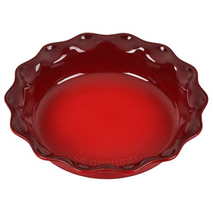 Le Creuset Stoneware 9" Heritage Pie Dish, Cerise