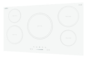 Summit 36" Induction Cooktop, 5 Cooking Zones, 208-240V Electric Cooktop, ADA Compliant Design, White- SINC5B36W