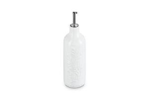 Le Creuset Stoneware Olive Branch Collection Oil Cruet, 20 oz., White