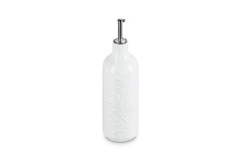 Le Creuset Stoneware Olive Branch Collection Oil Cruet, 20 oz., White