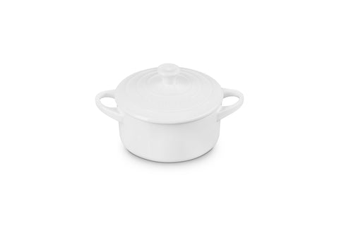 Le Creuset Stoneware Mini Round Cocotte, 14 oz., White