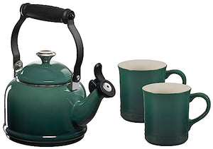 Demi Kettle w/ SS Knob & 2 Mug Set - Artichaut 1.25 qt. Kettle & (2) 14 oz. Mugs