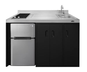 Summit 54" Wide All-In-One Kitchenette, Sink, Fridge, Cooktop - CK54SINKR