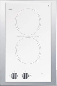 Summit 15" 2 Burner Electric Cooktop. 230 Volt Radiant Cooktop, ADA Compliant, White- CR2220WHTK15