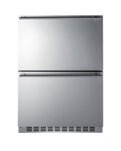 Summit 24” Two Drawer Refrigerator Freezer, Stainless Steel - SPRF34D