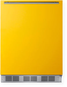 Summit Appliance BAR611WHY 24" Wide All-Refrigerator, Saffron Gold Door, Professional Handle, Hidden Evaporator, Automatic Defrost, Adjustable Thermostat, Interior Light