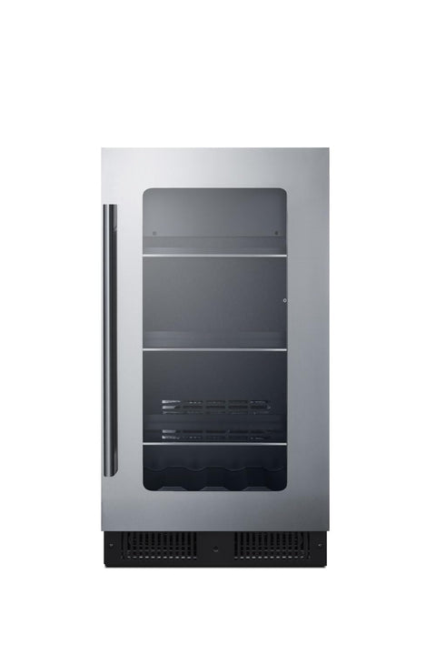 Summit 18” CL181WBV Built-In Beverage Center, Stainless Steel & Glass Door