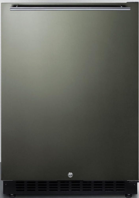 Built-in undercounter ADA compliant all-refrigerator with black stainless steel door horizontal handle black cabinet door storage and digital controls