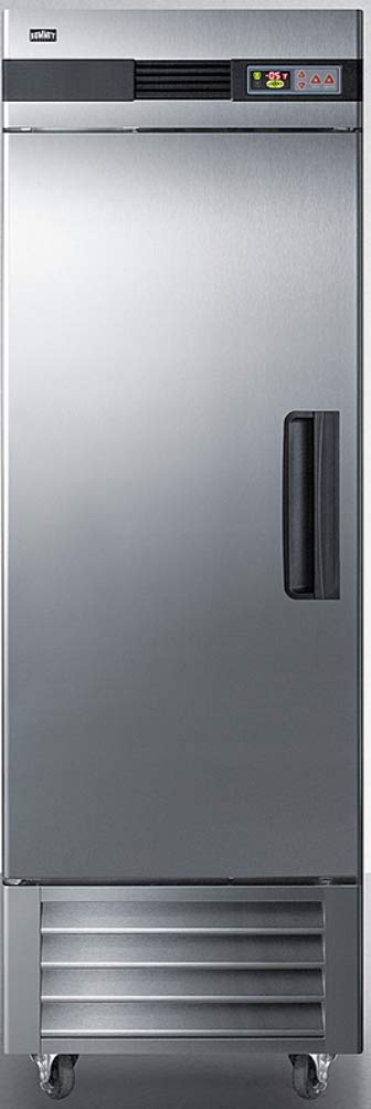 Summit Appliance SCFF237LH Commercial 23 cu.ft. Reach-in All-Freezer in Complete Stainless Steel with Left Hand Door, Self-Closing Door, Microprocessor Control Panel, Open Door Alarm and Lock