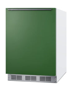 Summit Appliance BAR611WHGADA 24" Wide All-Refrigerator, Emerald Green Door, Professional Handle, Hidden Evaporator, Automatic Defrost, Adjustable Thermostat, Interior Light, ADA Compliant Design