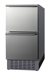 Summit 18” Two Drawer Refrigerator, Stainless Steel,- ADRD18H34