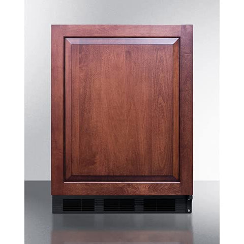 ADA compliant built-in undercounter all-refrigerator for residential use, auto defrost with integrated door frame for custom panel overlays and black cabinet