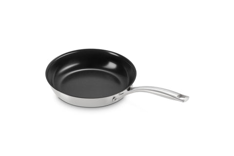 Essential Stainless Steel Shallow Round Fry Pan Non-Stick 9.5"