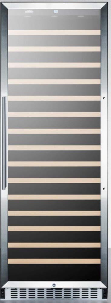 Summit Appliance SWC1926CSS 24" Wide Wine Cellar; 171 Bottles; Glass Door, Automatic Defrost, Digital Thermostat, Professional Handle, LED Lighting, Lock and Stainless Steel Wrapped Cabinet