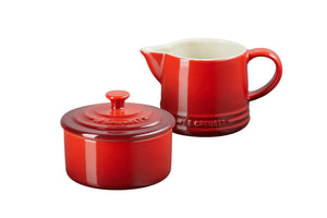 Stoneware Signature Cream and Sugar Set of 2 - Cerise