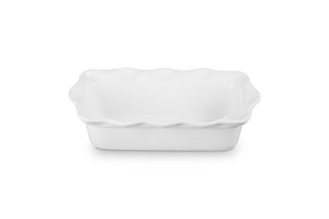 Le Creuset Stoneware Heritage Fluted Loaf Pan, 9", White