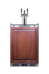 Summit Appliance SBC682PNRTRIPLE Panel Ready 24" Wide Built-in Kegerator, Panels Not Included, 5.6 cu.ft Capacity, Triple Tap System, Automatic Defrost, Digital Thermostat, Memory IC Function
