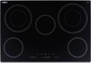 Summit 30" Electric Cooktop, 5-Burners, 208-240V Radiant Cooktop, Black- CR5B30T7B