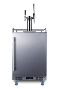 Summit Appliance SBC682CMTWIN 24" Wide Built-in Cold Brew/Nitro-Infused Coffee Kegerator, Stout and Standard System, 5.6 cu.ft Interior, Complete Dual Tap Kit, Automatic Defrost, Digital Thermostat