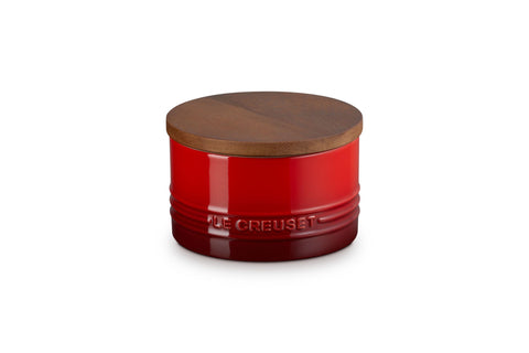 Canister with Wood Lid - Cerise 16 oz.