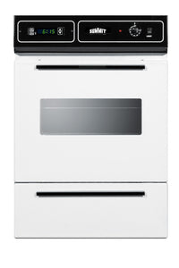Summit Appliance WEM715KW 24" Wide Electric Wall Oven, 115V, 2.92 cu.ft, Pre-Install Plug, Easy Dial Controls, Digital Clock and Timer, Adjustable Racks, Made In USA (White)