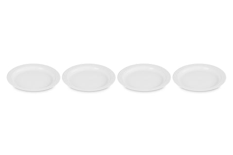 Le Creuset Stoneware Set of 4 Dinner Plates, 10.5" each, White