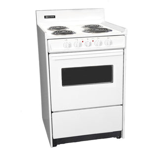 Brown 24" Electric Range with Oven Window and Light WEM610W