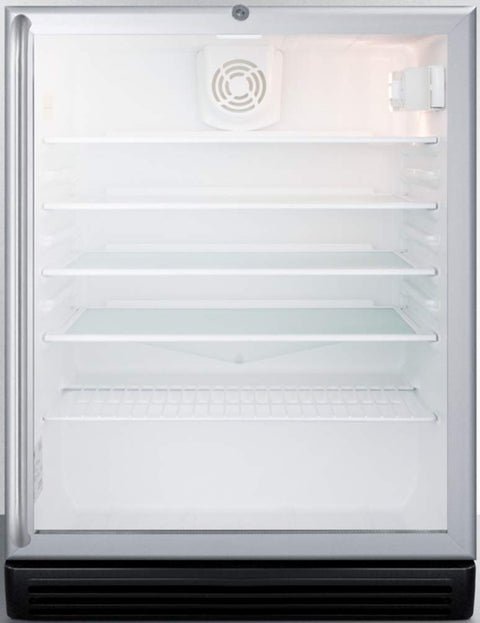 Summit SCR600BGLSHADA 24"" ADA Compliant Beverage Center with 5.5 cu. ft. Capacity Double Pane Tempered Glass Door Factory Installed Lock and Automatic Defrost in Stainless Steel
