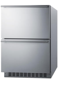 Summit 24-Inch 2-Drawer Refrigerator-Freezer, Stainless Steel - SPRF34D7