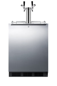 Summit 24" Undercounter Kegerator, Dual Tap Kit, ADA-Compliant, Stainless Steel - SBC58BLBIADALock 2 Tap Locks Included