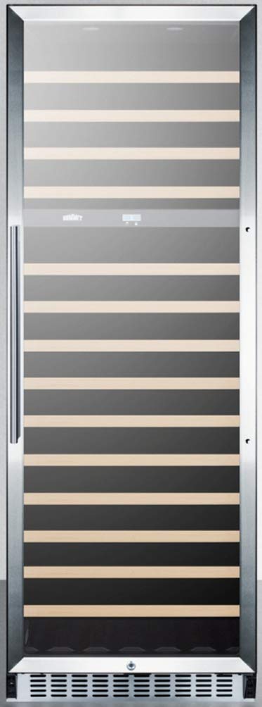 Summit Appliance SWC1966CSS Commercial 160 Bottle 2-Zone Wine Cellar with Glass Door, Auto Defrost, Digital Thermostats, Professional Handle, LED Lighting, Lock and Stainless Steel Wrapped Cabinet