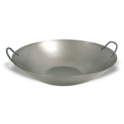 Bayou Classic 8540 Steel Flat Bottom Wok Features Heavy Duty Riveted Handles Flat Bottom Sloping Sides Perfect For Stir Frying