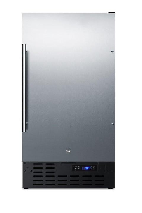 Summit 18" Ice Maker, Drain Free, 8 lb. Production Capacity, Stainless Steel- BIM18SS