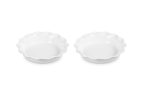 Set of 2 Heritage Pie Dishes - White