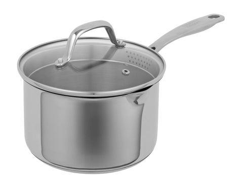 Kuhn Rikon Premium Allround Plus Saucepan 3qt - Versatile Cooking Pot for Kitchen Essentials - Durable Stainless Steel Construction - Ideal for Simmering, Boiling, and More