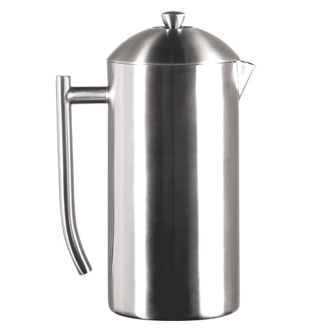Frieling Coffee Press Stainless Steel French Press Coffee Maker - 44 oz, Brushed Stainless Steel - Double-Walled Insulated Zero Sediment Filter - For Home & Camping