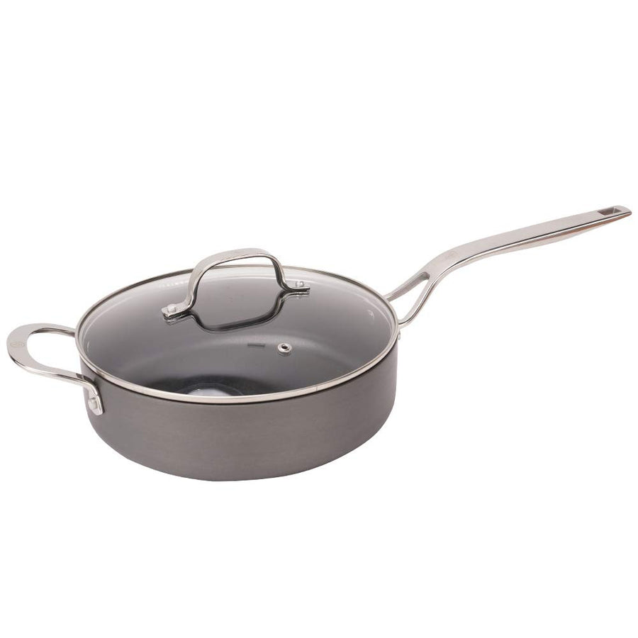 Swiss Diamond Hard Anodized Large Induction Compatible 4 Quart Nonstick Sauté Pan with Cover - Oven and Dishwasher Safe, 11 Inch (28 cm)