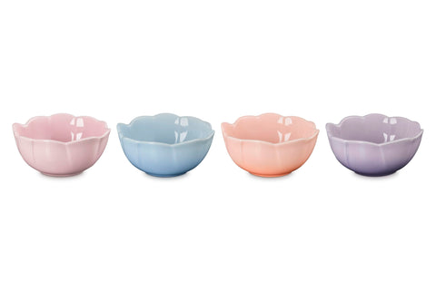 Le Creuset Stoneware Petal Mini Bowls, Set of 4, Multicolor