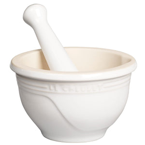 Le Creuset Stoneware Mortar and Pestle Set, 10 oz., White