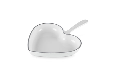 Le Creuset Enameled Cast Iron Traditional Heart Skillet, 10.25", White