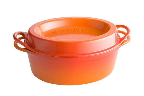 Le Creuset Enameled Cast Iron Traditional Oval Doufeu, 7.25 qt., Flame