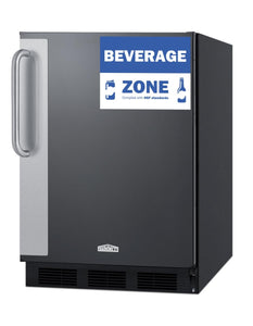 Summit Appliance FF6BK7BZ Commercial 24" Wide All-Refrigerator; For use in Bars, Restaurants, and Other Commercial Environments; 5.5 cu.ft Capacity; Automatic Defrost; White Interior