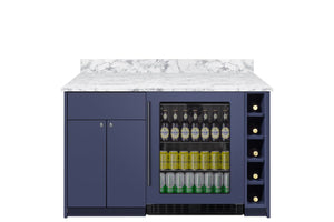 Summit Bar Cabinet with Beverage Center, and Wine Storage, All in One Bar with Refrigerator, ADA Compliant, Navy- MESAMN33