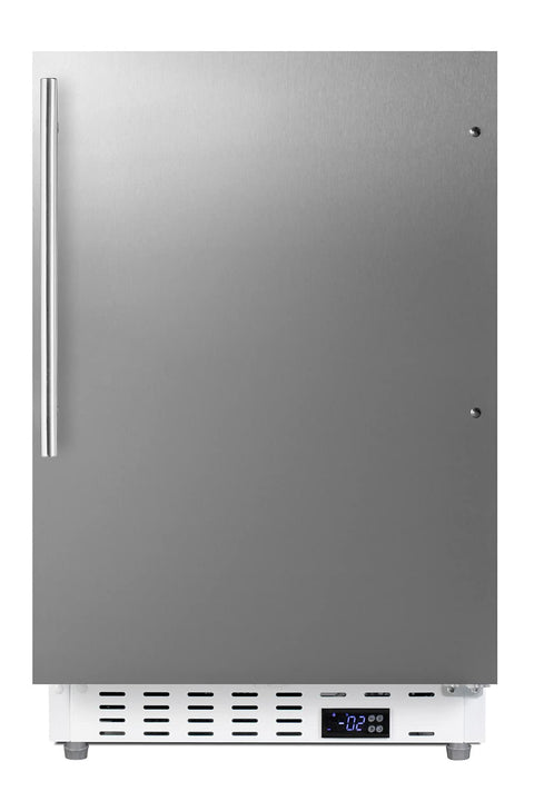 Summit Appliance ALFZ36SSHV 20" Wide Built-In All-Freezer, ADA Compliant, ADjustable Thermostat, Built-In Capable, Temperature Alarms, 3" Thick Door, 2.68 cu.ft Capacity, Manual Defrost