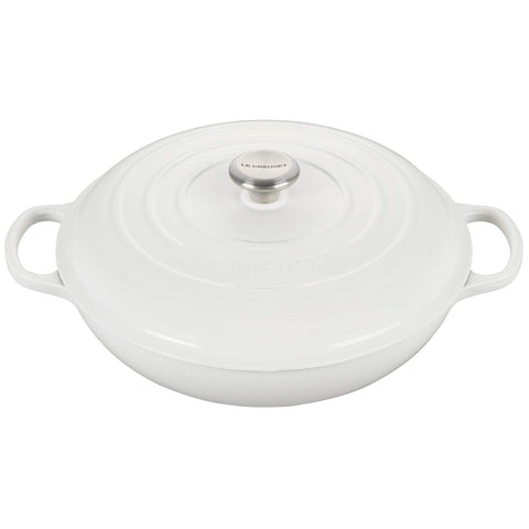Le Creuset Enameled Cast Iron Signature Braiser, 5 qt., White