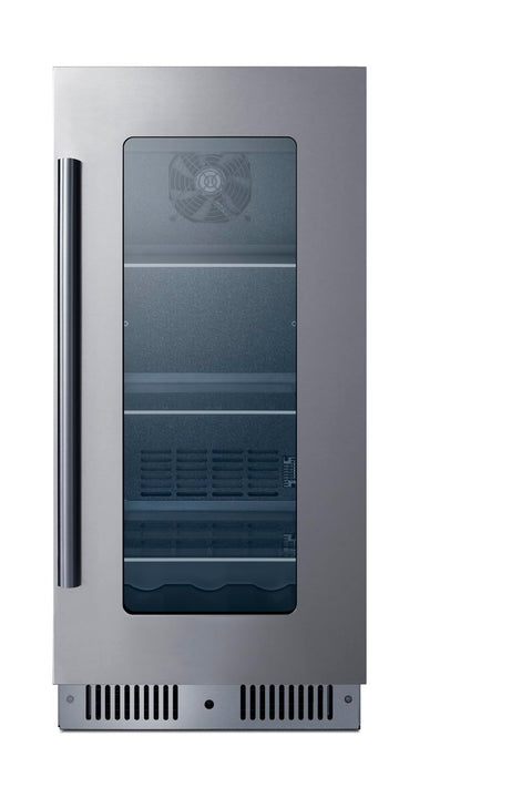 Summit 15” Beverage Center, 2.6 cu.ft. Capacity, Stainless Steel & Glass- CL156BV1CSS (Right Hand Door)