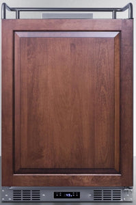 Summit Appliance SBC682NKPNR 24" Wide Built-In Kegerator (Panel Not Included), Stainless Steel Cabinet, Wire Shelves, Auto Defrost, Digital Thermostat, Sealed Back, 33.63" H x 23.75" W x 24.25" D
